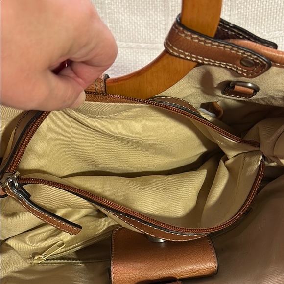 FOSSIL Multicolor Woven Tote with Wooden Handles - Picture 7 of 8